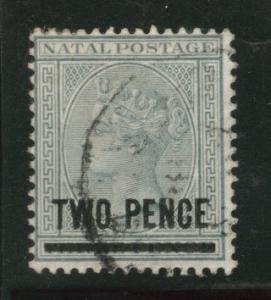 NATAL Scott 73  Watermark CA Used overprint 1886 CV $7