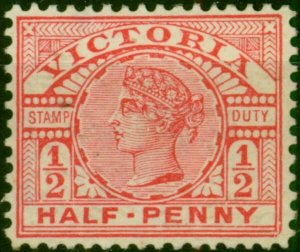 Victoria 1891 1/2d Rose-Red SG311b Fine MM