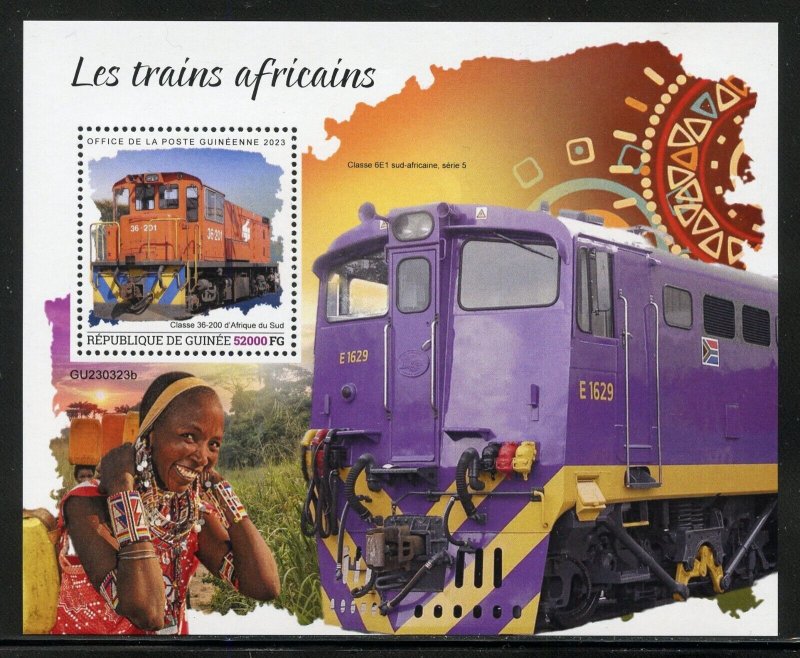 GUINEA 2023 AFRICAN TRAINS SOUVENIR SHEET MINT NH