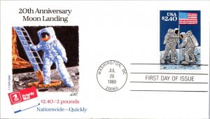 FDC 1989 SC #2419 Paul Calle Cachet - Washington DC - Single - F75769