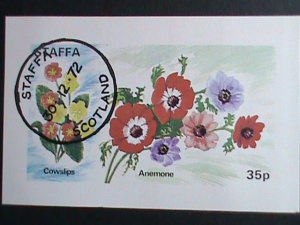 ​SCOTLAND-STAFFA STAMP-1972- COLORFUL LOVELY WILD FLOWERS IMPERF-CTO S/S-SHEET