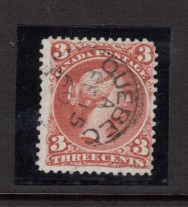 Canada #25 Used With Quebec Feb 15 1869 CDS Cancel