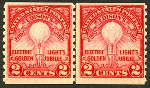 U.S. #656 MINT LINE PAIR OG NH