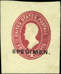 US Scott #U325S Overprinted SPECIMEN. Cut Square Mint Never Hinged