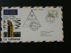 first flight cover 1970 Goteborg Sweden to Oslo Norway Lufthansa 88299