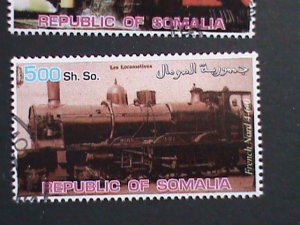​SOMALIA STAMP:2002 WORLD CLASSIC TRAINS CTO -MNH LARGE SET. #3 CONDITION FINE