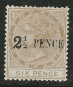 Tobago Scott 13 MH* Queen Victoria stamp CC wmk 1 1883 CV$95