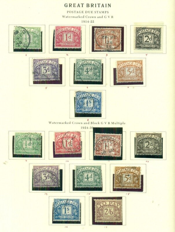 GREAT BRITAIN #J1-112, Postage Due collection, Mint & Used, Scott $736.40