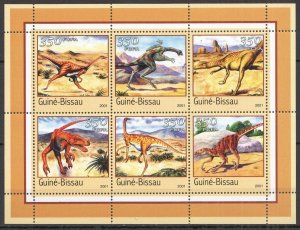 B1506 2001 Guinea-Bissau Fauna Prehistoric Animals Dinosaurs Kb Mnh