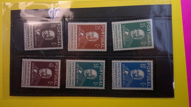 Portugal 1940 Scott# 591-598 Mint XF Hinged pencil# on backs Complete set of 8
