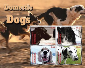 DOMINICA 2013 - DOMESTIC DOGS - SHEET OF 4 STAMPS - MNH