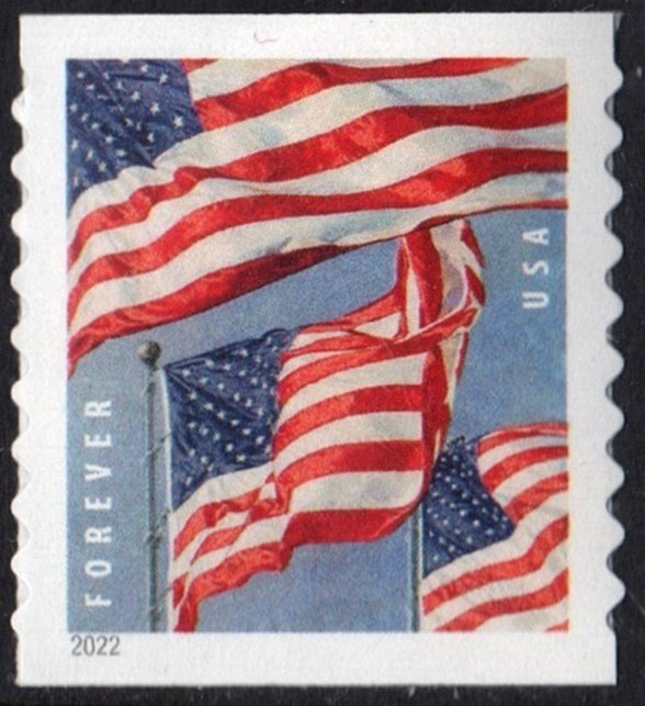 NEW ISSUE: (Forever) U.S. Flags Coil Single: APU (2022) SA