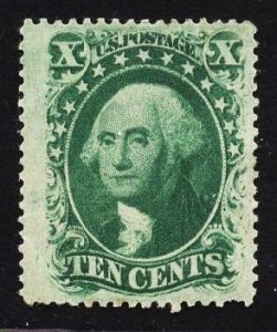 US Stamp #35 10c Green Washington Type V MINT HINGED SCV $210
