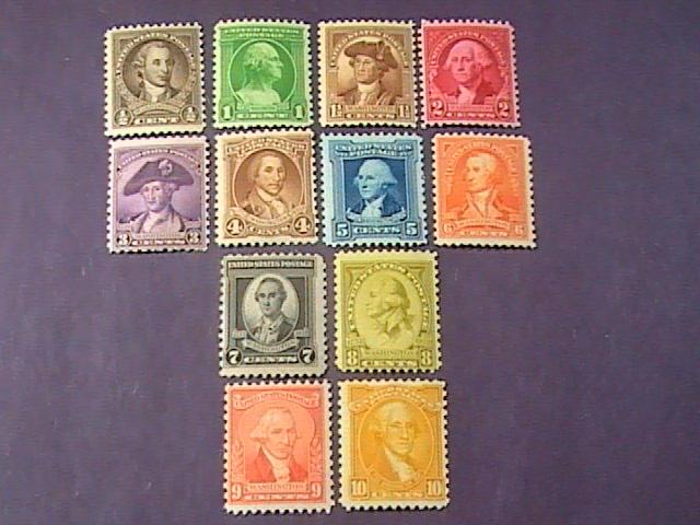 U.S.# --704-715-MINT NEVER/HINGED-COMPLETE SET--PORTRAITS OF WASHINGTON-1932