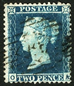 Great Britain #17 2P 1855 Queen Victoria Perf 14 Bluish Paper O-A VF Used