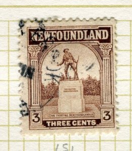 CANADA NEWFOUNDLAND; 1923 early Pictorial issue fine used 3c. value