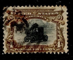 US Stamps #296 USED LECTRIC AUTOMOBILE ISSUE