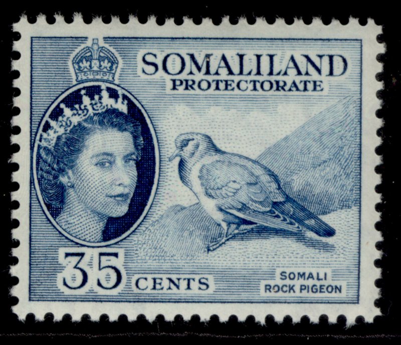 SOMALILAND PROTECTORATE QEII SG142, 35c blue, LH MINT.