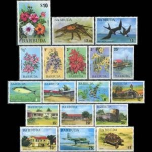 BARBUDA 1974 - Scott# 170-87 Scenes/Fauna Set of 18 NH