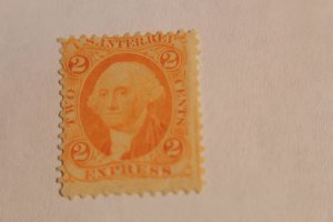REVENUE : R10c USED   FIRST ISSUE 2 CENT EXPRESS ORANGE  UNCANCELLED?