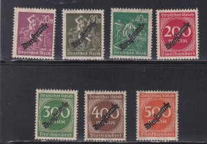 Germany # O22-28, Official Overprints, Mint Hinged, 1/2 Cat.