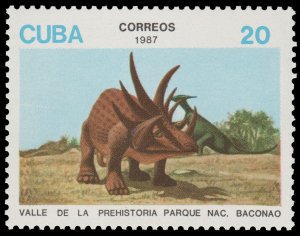 LATIN AMERICA STAMP 1987 SCOTT # 2957. UNUSED. PREHISTORIC ANIMALS