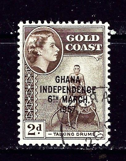 Ghana 25 Used 1958 overprint