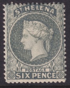 Sc# 7 British St Helena 1889 QV Queen Victoria 6p issue MMH CV $42.50 Stk #3