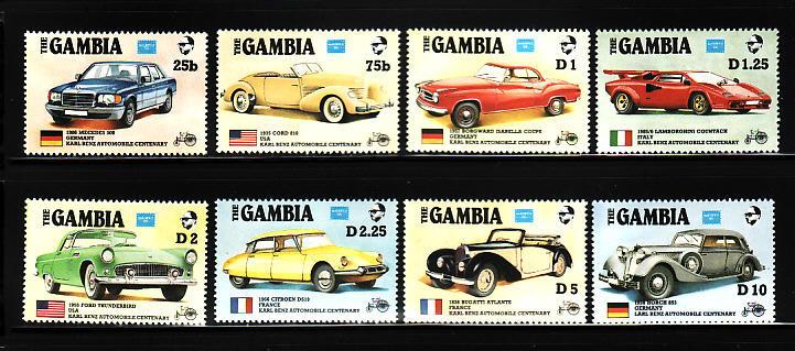 Gambia 620-627 Set MNH Classic Cars