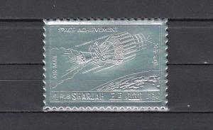 Sharjah, Mi cat. 1055 A. Silver Foil for Space Research issue.