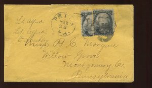 87a Jackson Vertical Bisect Used Cover with Fancy Negative Pumpkin Cancel LV6447