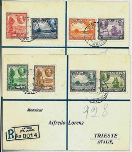 25261 -  ANTIGUA -  POSTAL HISTORY - Set of 2 registered COVERS to ITALY