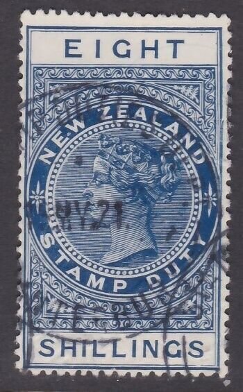 NEW ZEALAND 1880 Stamp Duty 8/- fine used..................................a3489