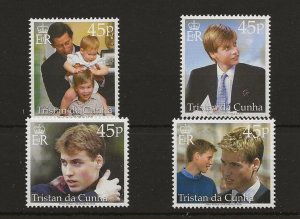 Tristan Da Cunha 2000 Prince William 18th birthday  set of 4 sg.683-6 MNH 