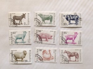 Bulgaria–1991-92-“Farm Animal” Stamps–SC# 3581, 3583-89 & 3591–CTO