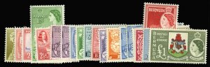 Bermuda #143-162 Cat$110.05, 1953-58 QEII, complete set, lightly hinged