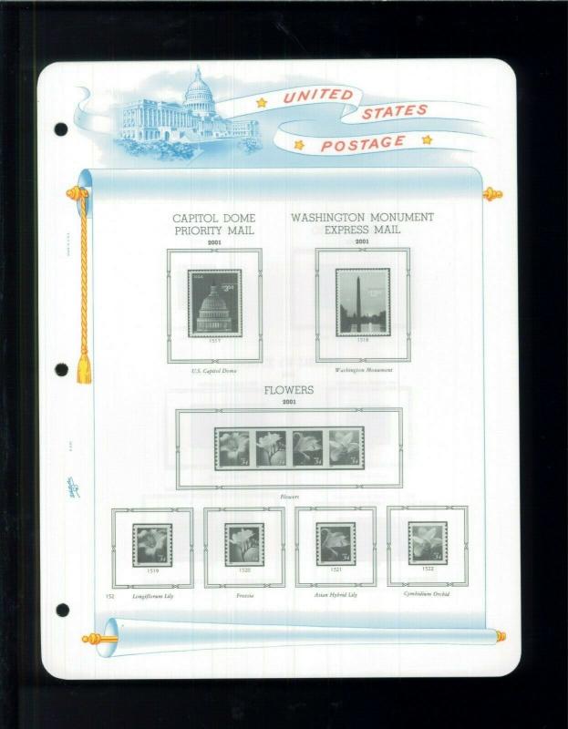 2001 White Ace United States Regular Issue Stamp Album Supplement RSC-25