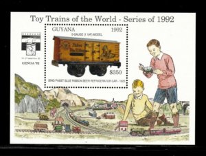 Guyana 1993 - Model Trains - Souvenir Sheet Stamp - MNH