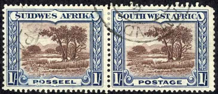 South West Africa Sc# 115 Used 1931-1937 1sh Bush Scene