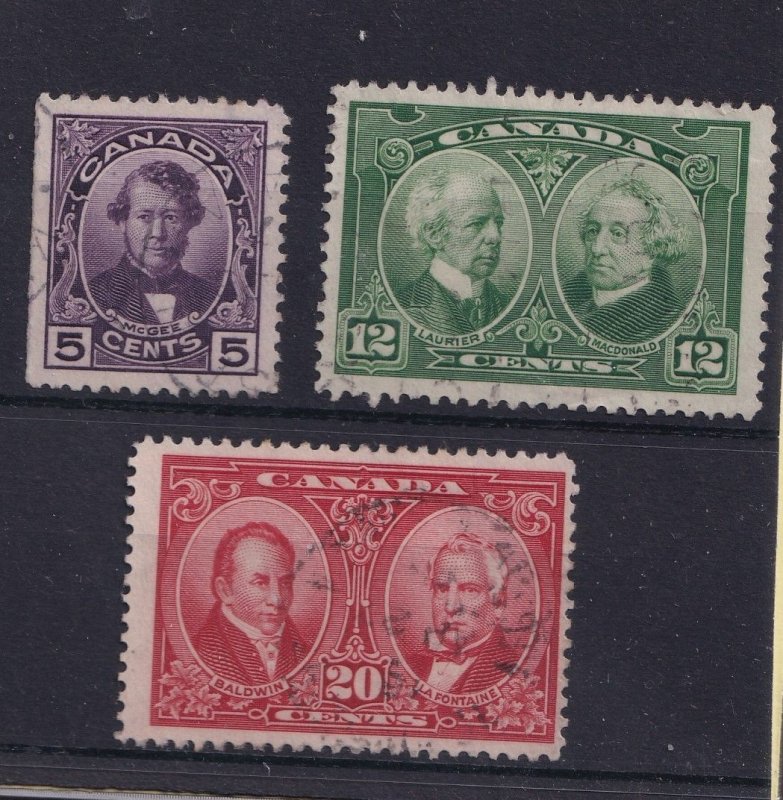 1927 CANADA - SG:271/3  - KING GEORGE V  - USED SET OF 3 