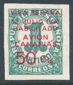 Spain #9LC5 NH 1c Numeral Issue Surcharged