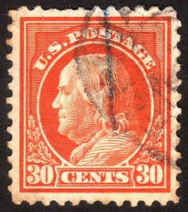 1917, US 30c, Nice centered, thin, Used, Sc 516