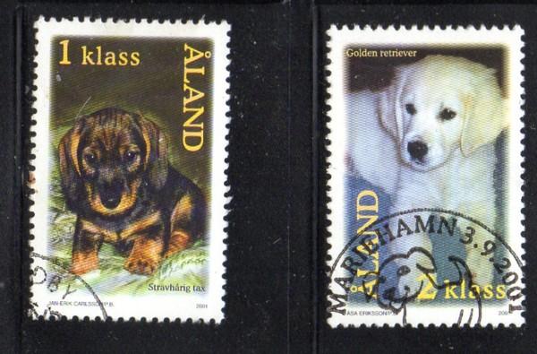 Aland Finland Sc 191-2 2001 Dogsstamp set used