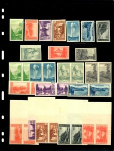 US # 756-765 Set  Pairs Jumbo Blocks of 4  line  pair & Block of 4 NGAI