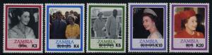 Zambia 402,5,7,11,15 o/p MNH Queen Elizabeth 60th Birthday