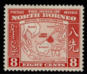 NORTH BORNEO GVI SG308, 8c scarlet, M MINT. Cat £26.