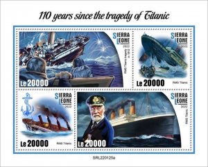 Sierra Leone - 2022 RMS Titanic Tragedy - 4 Stamp Sheet - SRL220125a