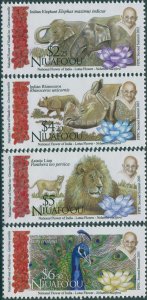 Niuafo'ou 2016 SG419-422 Gandhi Indian Animals set MNH