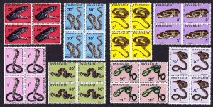 Rwanda Snakes 8v Blocks of 4 1967 MNH SC#194-201 SG#192-199 MI#201A-208A