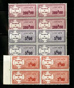 Vietnam Stamps # unlisted Values 3 Different Set Singles And Blocks